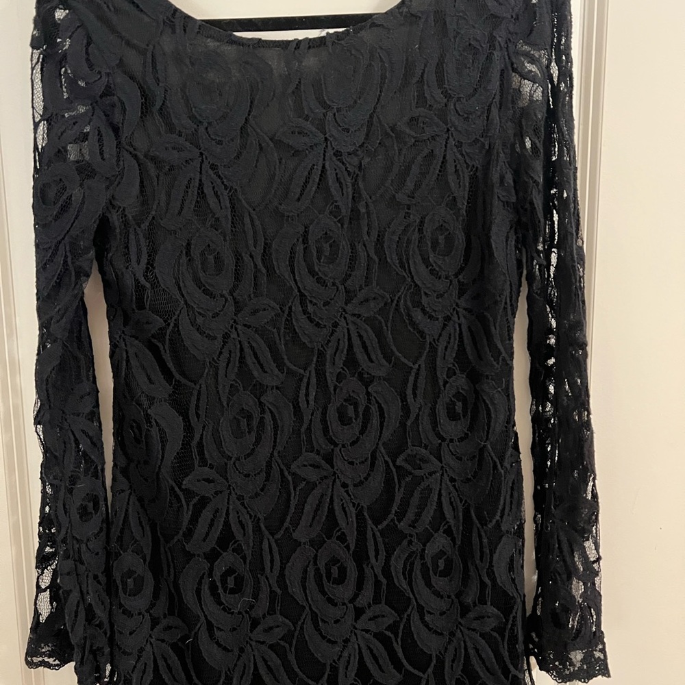 Black Long Sleeve Lace Dress - NYE, Nee Years, Wedding, little black dress - Picture 6 of 8